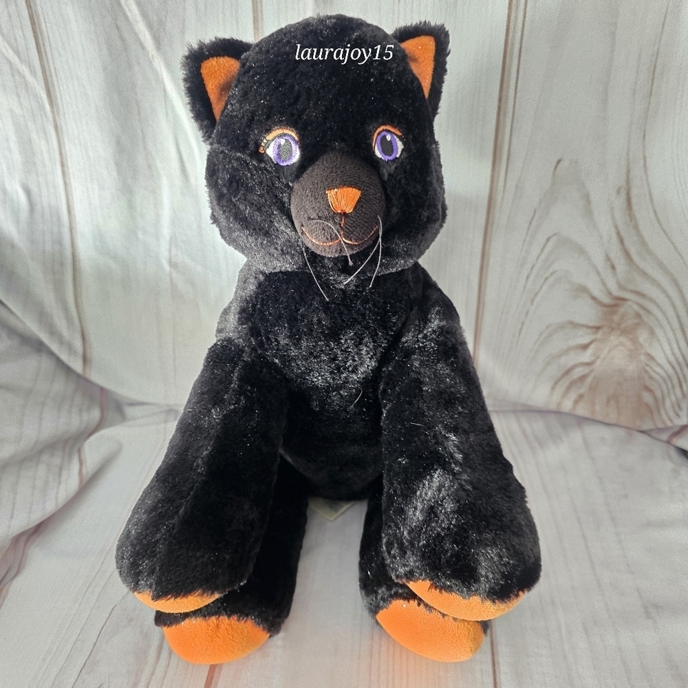 Build A Bear Halloween Black Cat Plush Toy Orange Feet Lucky 12 Inch 2013